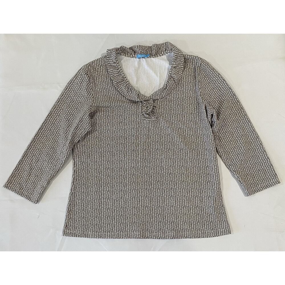 J McLaughlin Durham Ruffle Geometric Catalina Cloth Top Womens Size Large